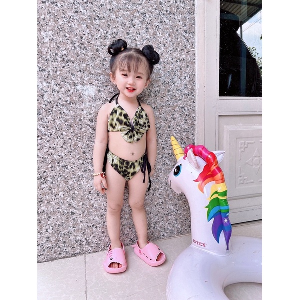 ĐỒ BƠI CHO BÉ GÁI, BIKINI BEO CHO BÉ