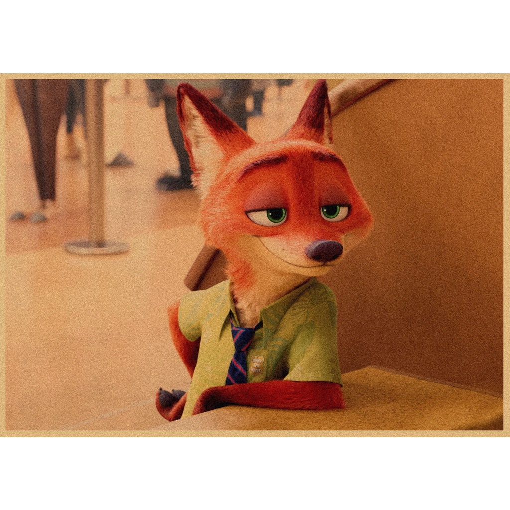 Poster phim hoạt hình Disney zootopia cổ điển độc đáo