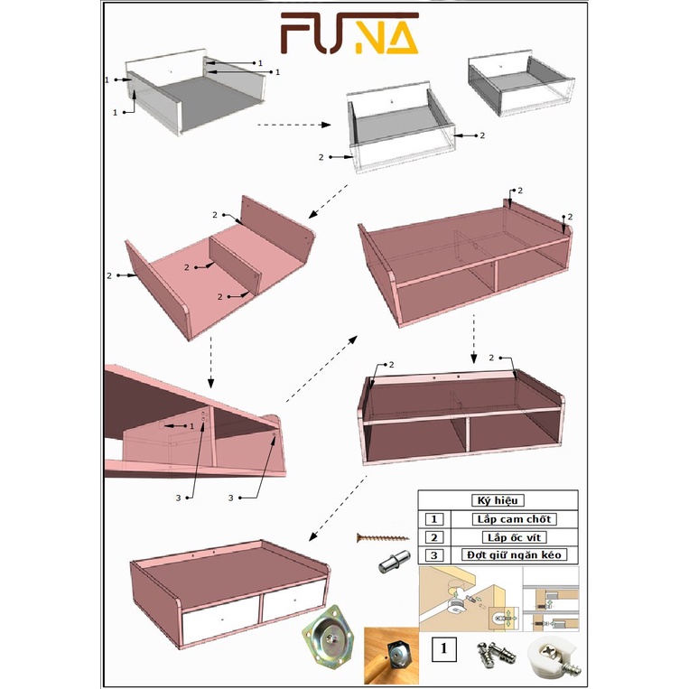 [Mã NOITAK30 - Giảm 30k đơn 0đ] Bàn Trang Điểm Ngồi Bệt FUNA LED Cảm Ứng- AK12 (lắp đặt theo hướng dẫn).