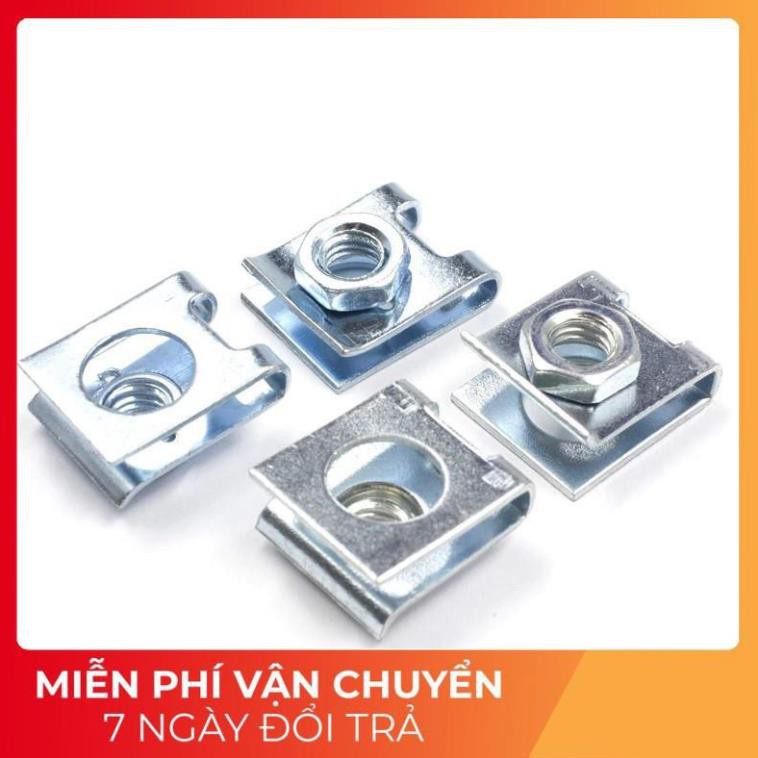 ⚡️GIÁ TỐT⚡️ Bộ 10 Kẹp Bắt Ốc/ Tán Cố Định Chữ U - Đường Kính 6mm - Chốt Khóa Trên Xe Ôtô