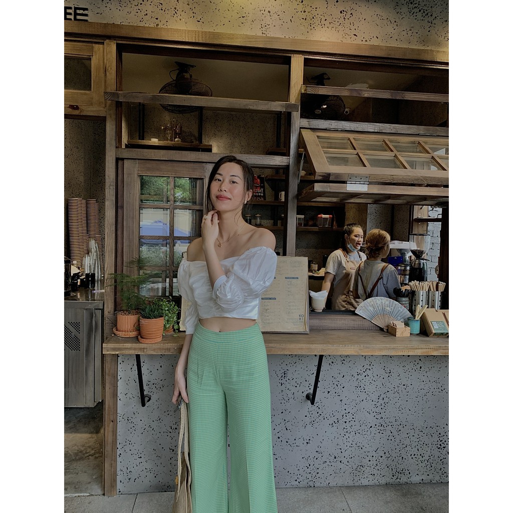 Áo trễ vai croptop _MONOTALK T20010TK
