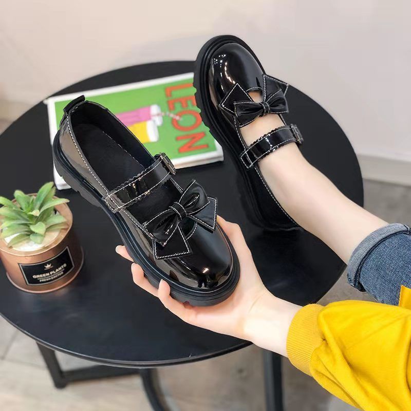 Giày Da Đính Nơ Phong Cách Lolita Nhật Bản Cho Nữ Size 35-44 41 jk 42 43