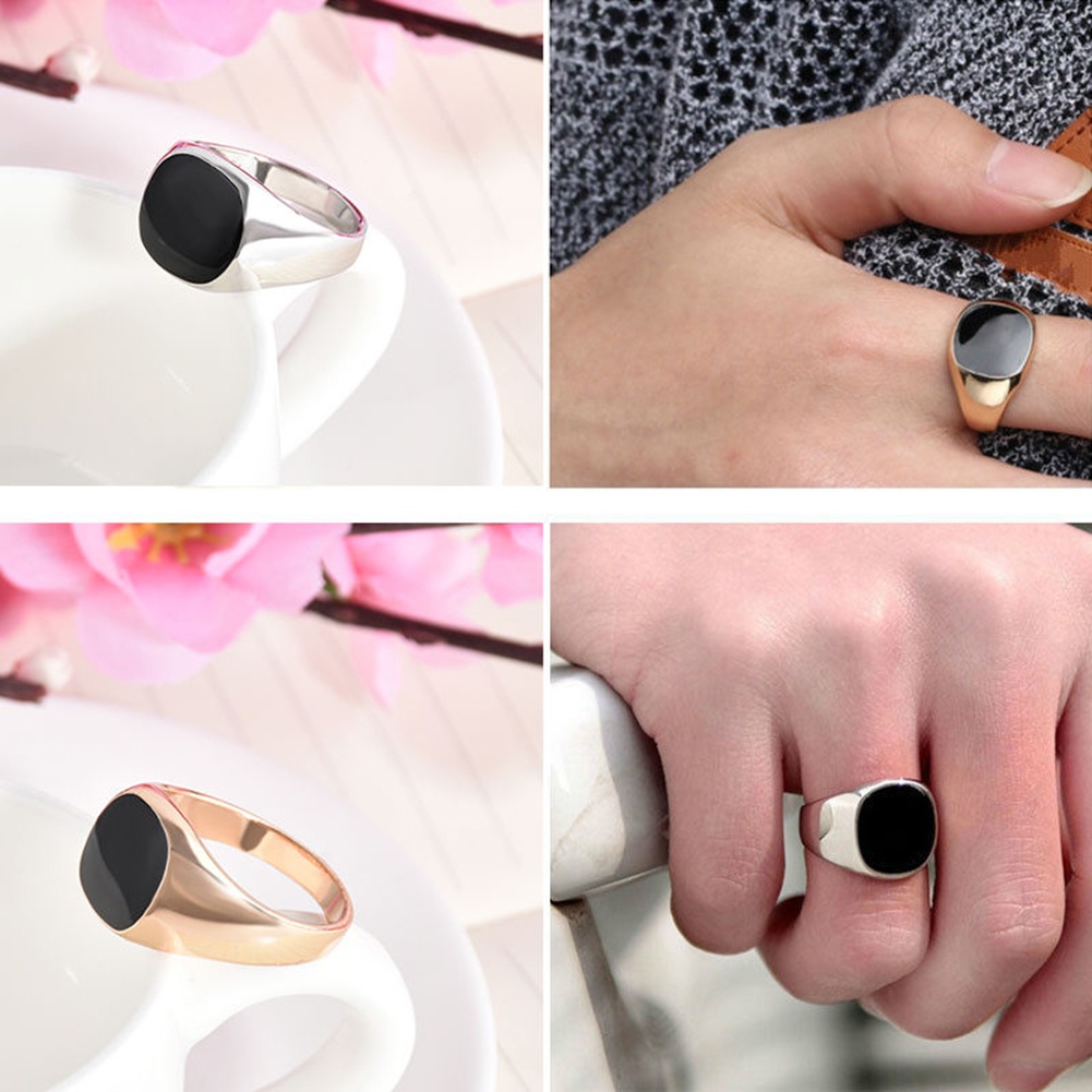 Nhẫn nam chất liệu thép không gỉ màu trơn thời trang