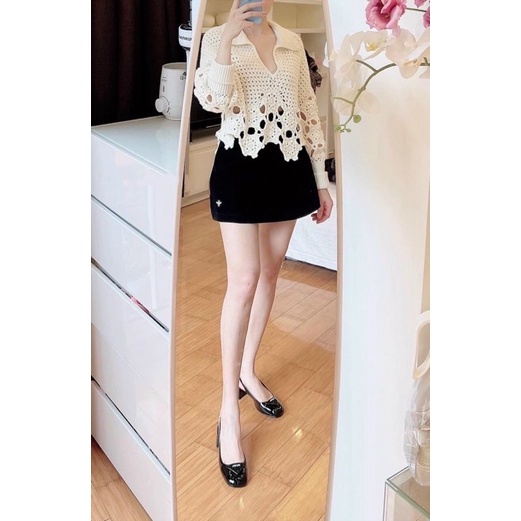 CHÂN VÁY NHUNG DÁNG A THÊU ONG CẠP CAO CHẤT ĐẸP MS17627 | BigBuy360 - bigbuy360.vn