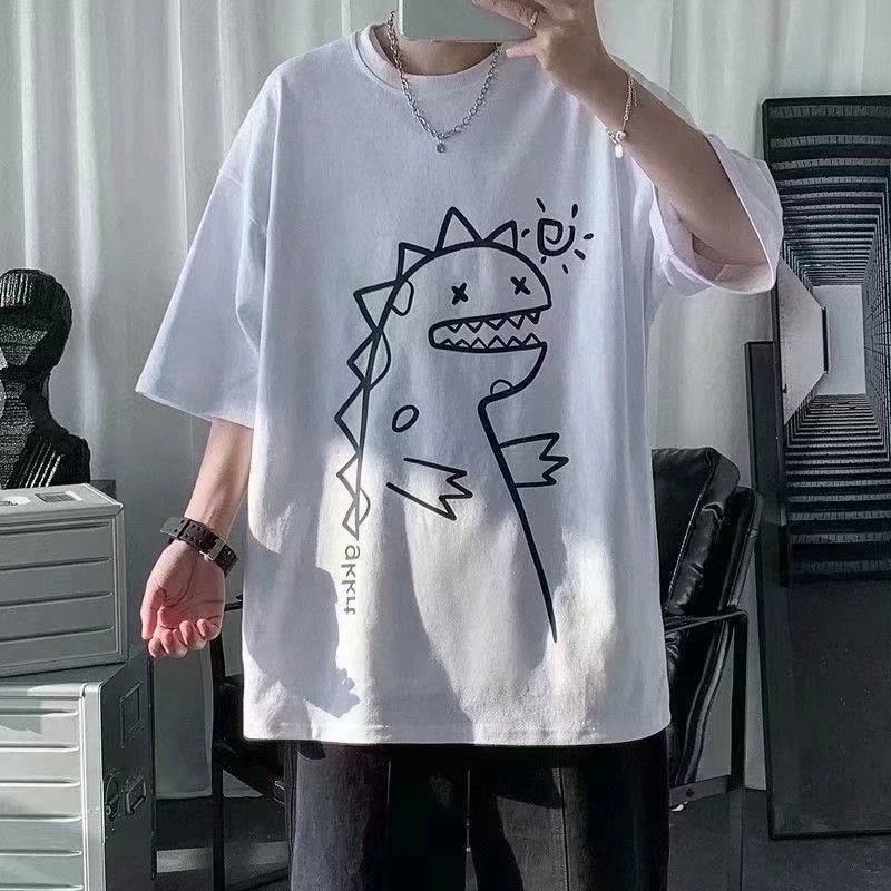 Áo Thun Tay Ngắn In Họa Tiết Hoạt Hình Phong Cách Hàn Quốc Size M-5XL Thời Trang Cho Nam