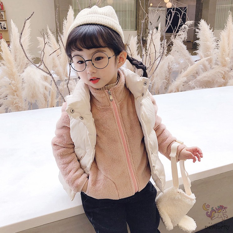 Áo khoác nhung san hô giữ ấm phong cách Hàn Quốc thời trang xinh xắn cho bé