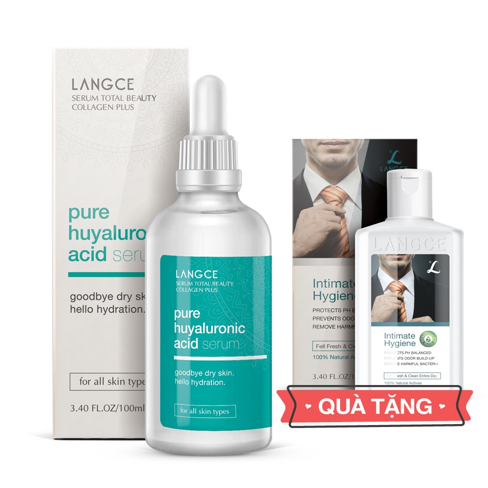 Serum Làm Đẹp Collagen+ Huyaluronic Acid Thần Dược Dưỡng Da 100ml cho Nam TẶNG Gel Vệ Sinh Vùng Kín Nam 100ml LANGCE