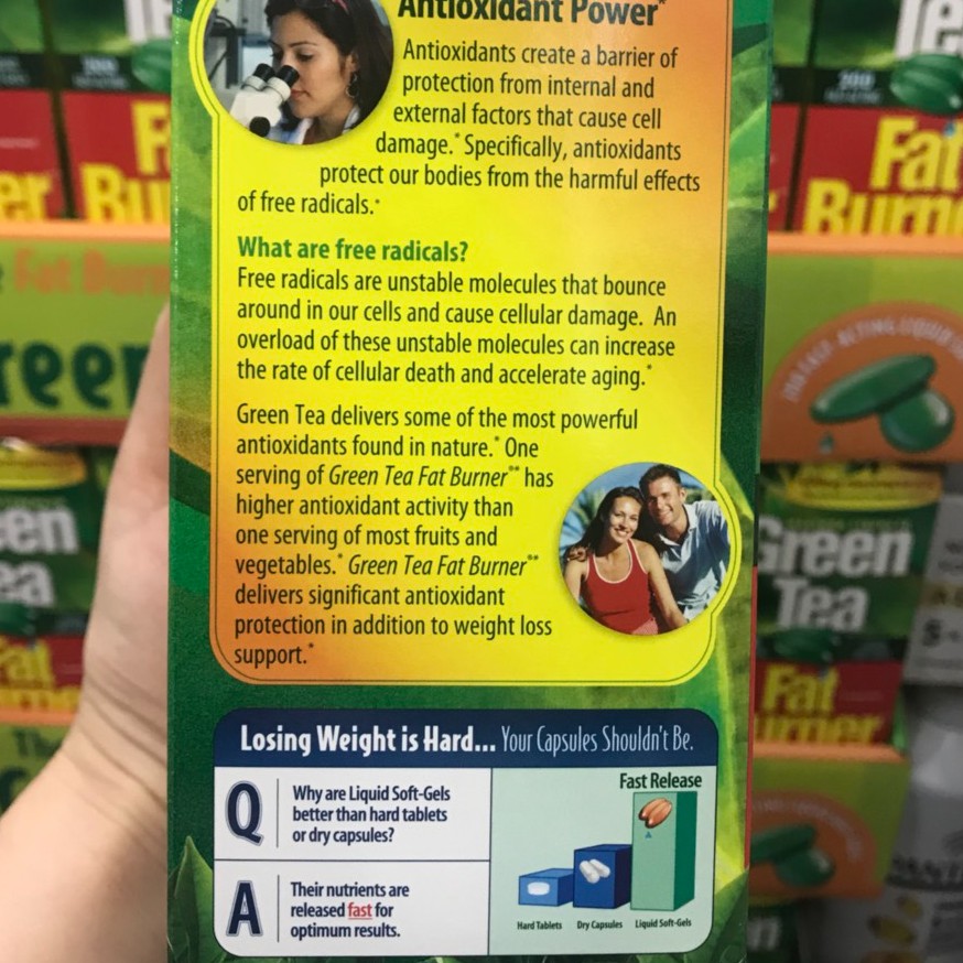 Viên uống giảm cân từ trà xanh Green Tea Fat Burner 200 viên của Mỹ