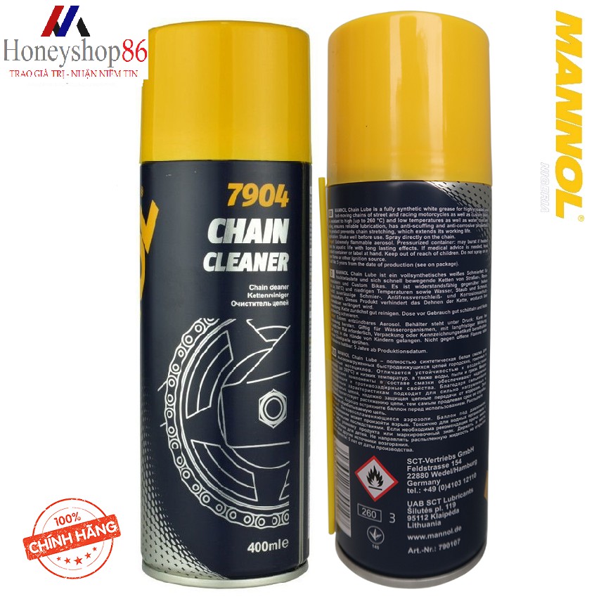 Chai Xịt Vệ Sinh Sên MANNOL Chain Cleaner 7904 400ml - HONEYSHOP86