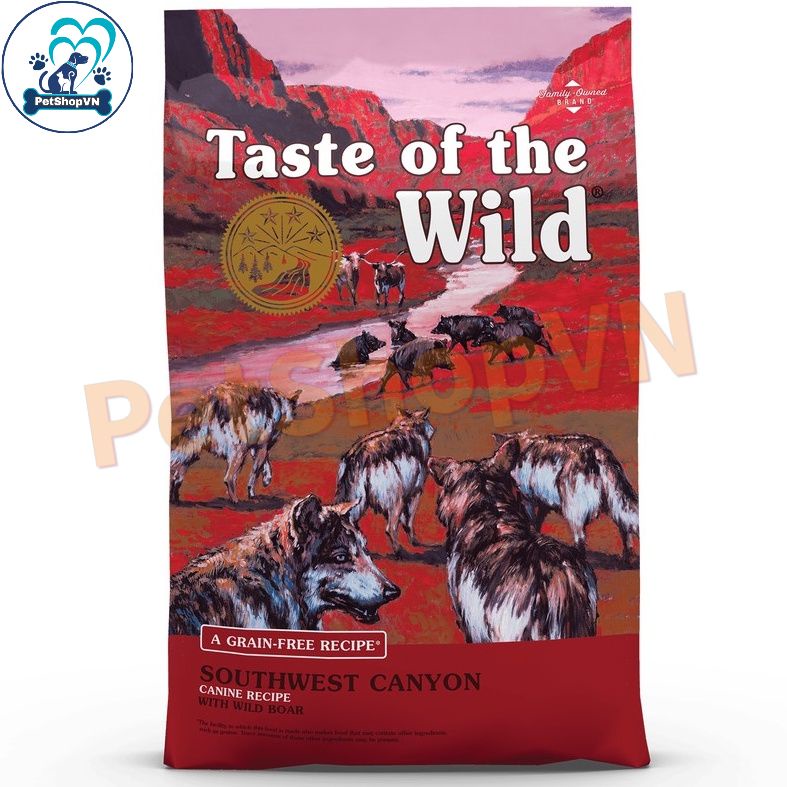 12KG THỨC ĂN HẠT CHO TẤT CẢ GIỐNG CHÓ TASTE OF THE WILD SOUTHWEST CANYON vị Heo Rừng Nướng