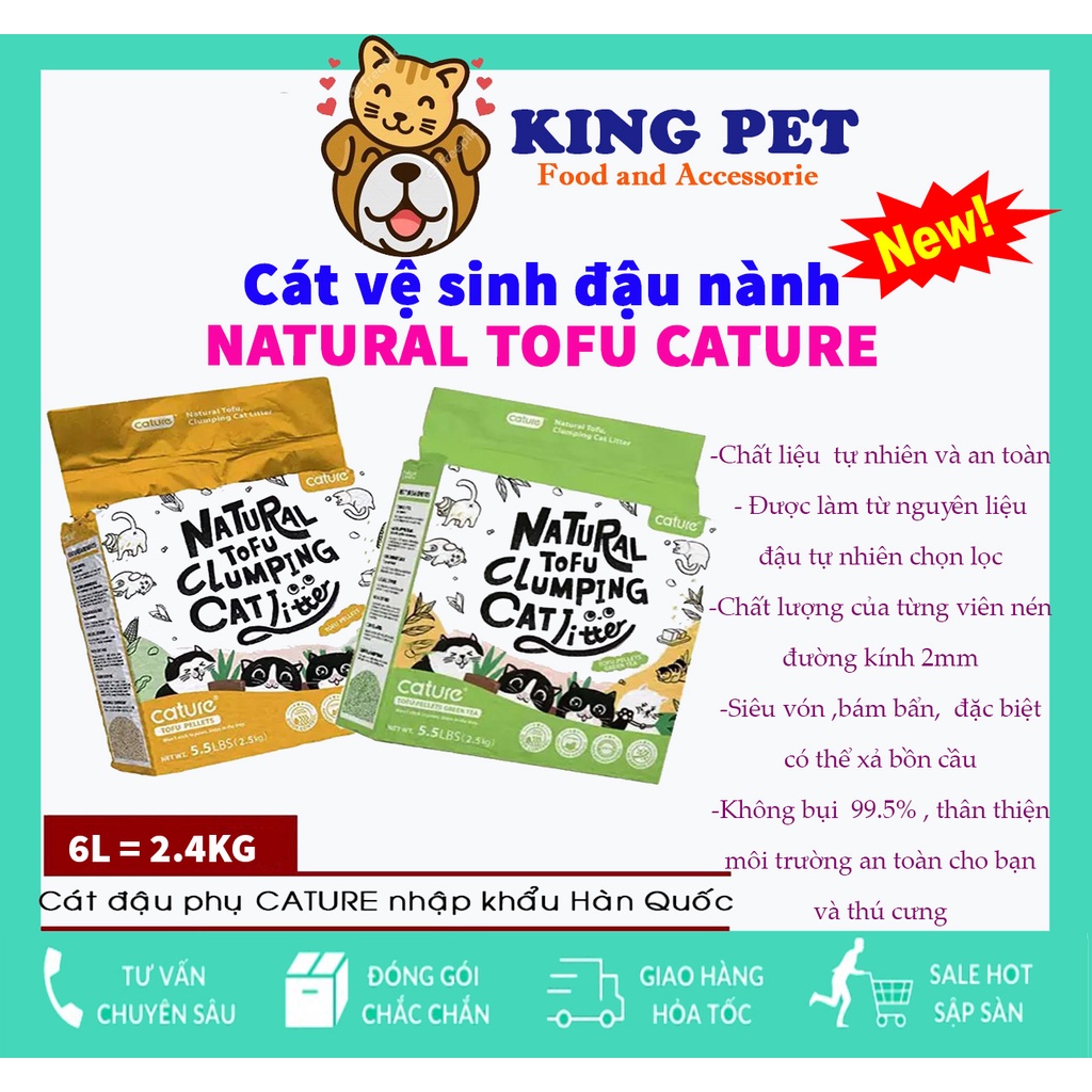 Cát đậu nành hàn quốc Natural Tofu Cature cho mèo