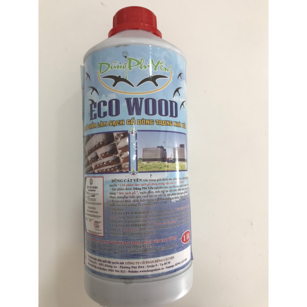 Lau gỗ Ecowood_-Dũng Phi Yến- 1L-Dung dịch trị nấm mốc gỗ nhà yến