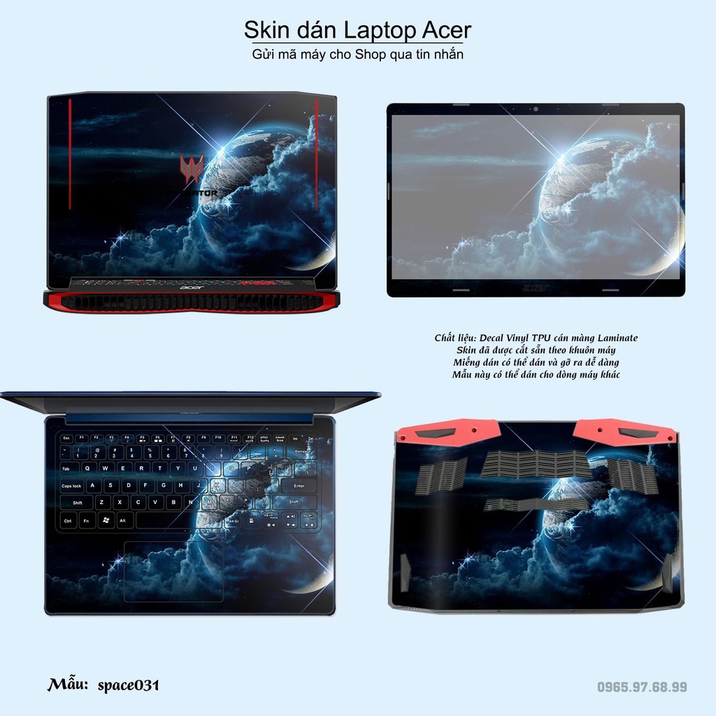 Skin dán Laptop Acer in hình không gian _nhiều mẫu 6 (inbox mã máy cho Shop)