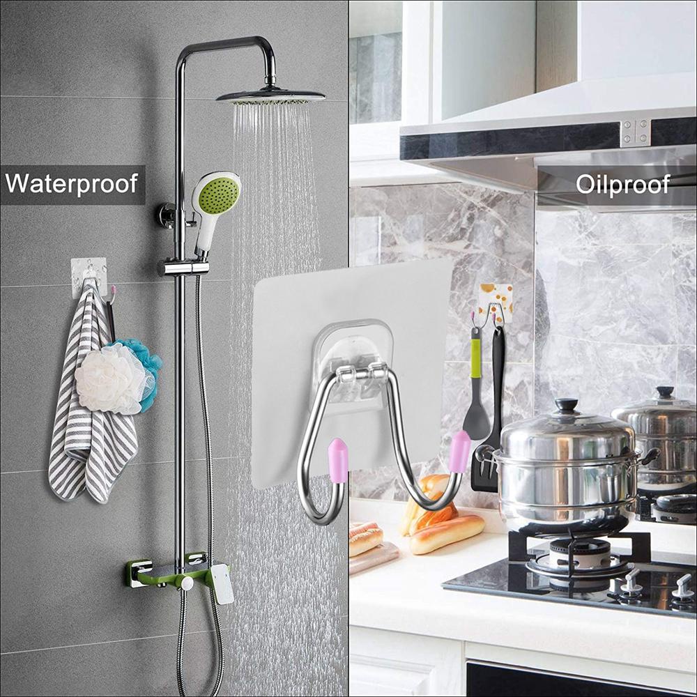 Set 5 / 10 Móc Treo Đồ Dán Tường Tự Dính Chống Thấm Nước Tiện Lợi