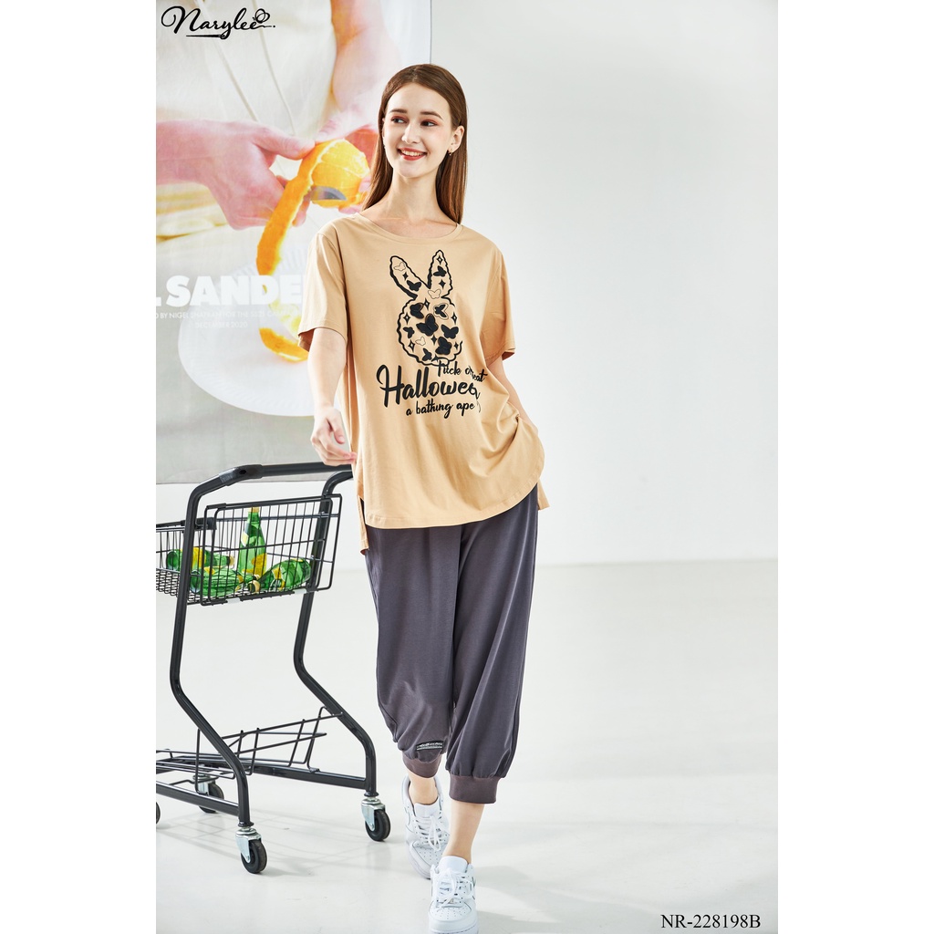 Đồ bộ mặc nhà nữ cao cấp Narylee áo cộc quần lửng chất cotton nhập khẩu mềm mịn chống tia UV kháng khuẩn mã NR228198