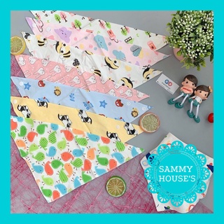 Yếm tam giác trẻ em, Khăn yếm tam giác cotton có cúc bấm cho bé yêu hàng cao cấp