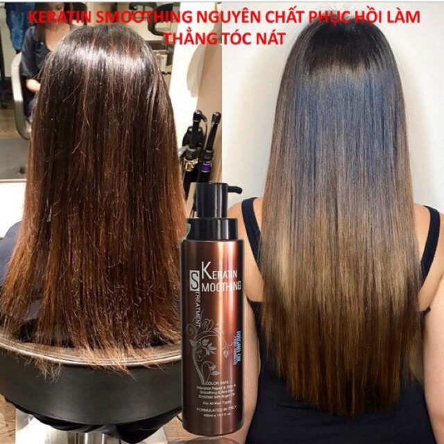 Kem Keratin nguyên chất thuỷ phân Smoothing phục hồi tóc hư tổn nặng, sun cháy và kẹo thẳng tóc 400ml