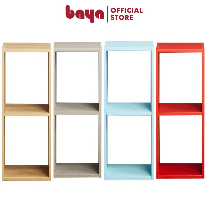 Kệ để sách đa năng 2 ô vuông BAYA SUND MFC chống thấm đưng sách, trang trí nhà cửa kích thước33.6x30x72 cm 2000517