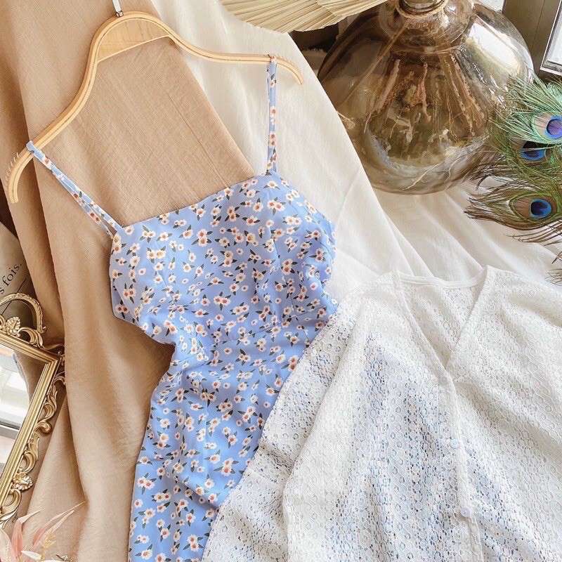 SET ĐẦM HOA NHÍ 2 DÂY ĐI BIỂN,ÁO KHOÁC LEN MỎNG 👉HÀNG CHUẨN ĐẸP LOẠI 1👈ĐẦM ĐI BIỂN MÙA HÈ,DẠO PHỐ SIÊU XINH | BigBuy360 - bigbuy360.vn