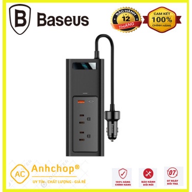 Tẩu sạc Baseus 150W Power Inverter sử dụng trên ô tô Chính Hãng