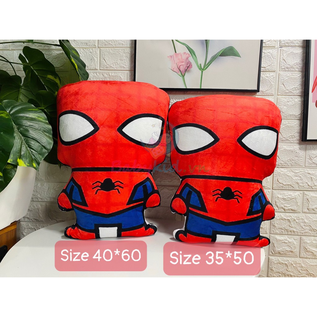 Gối ôm Spiderman,  size50-60cm, handmade VN , vỏ nhung nhồi bông