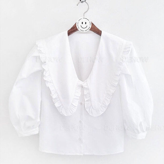 Bán Chạy!F &amp; X Áo Sơ Mi Tay Phồng Cổ Búp Bê Phối Ren Phong Cách Hàn Quốc Thời Trang Xuân Hè Dành Cho Nữ