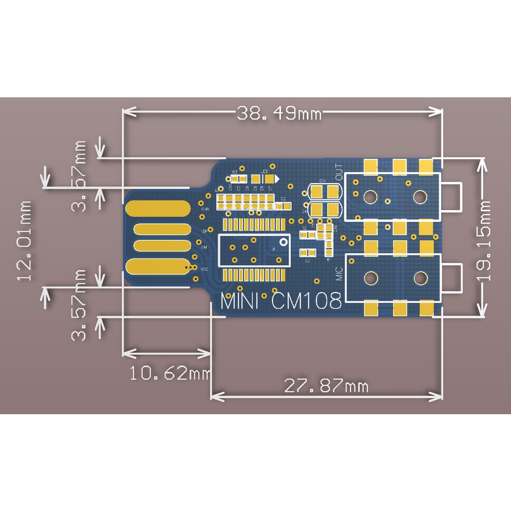 Bảng Mạch Chip Âm Thanh USB CM108 Kèm Mic Giắc Cắm 3.5mm Dành Cho Máy Tính Laptop