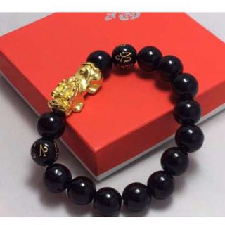 Vòng Tay chuỗi hạt TỲ HƯU màu đen may mắn 10 Ly ( Đen )