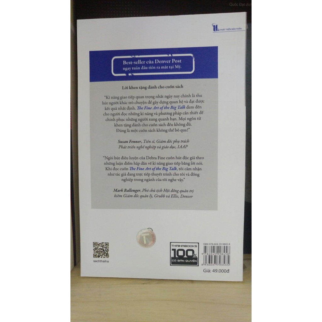 Sách-  The Fine Art Of The Big Talk - Bí Quyết Chinh Phục Khách Hàng, Thuyết Trình Thành Công Và Giải Quyết Mâu Thuẫn Tr | BigBuy360 - bigbuy360.vn