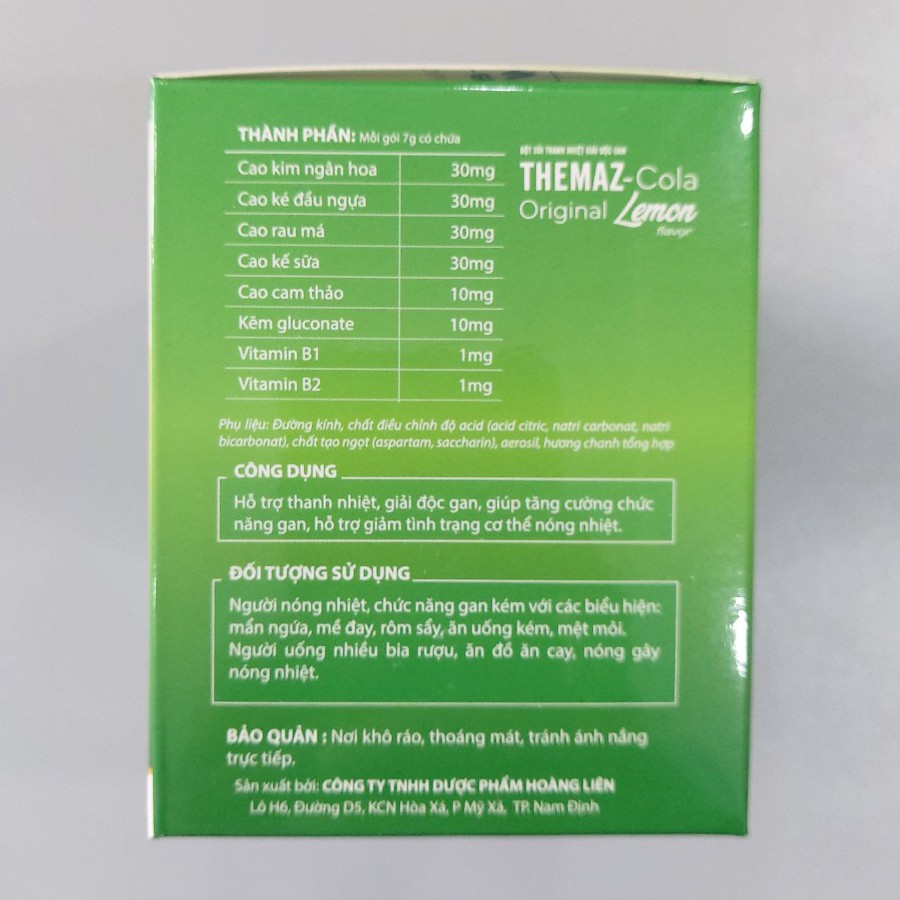 Bột sủi thanh nhiệt giải độc gan Themaz Cola Original - Vị Chanh | Thế Giới Skin Care