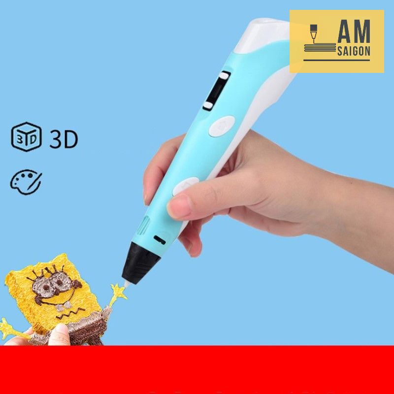 Bộ Bút Vẽ 3D sáng tạo 3DPEN-v2 loại tốt trọn bộ kèm sẵn dây màu và nguồn, bảo hành 1 tuần