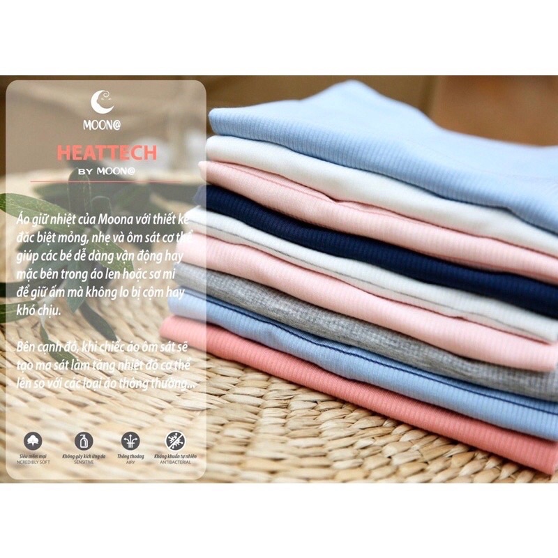 Áo giữ nhiệt Moon tăm cao cổ cho bé trai bé gái 0-3 tuổi