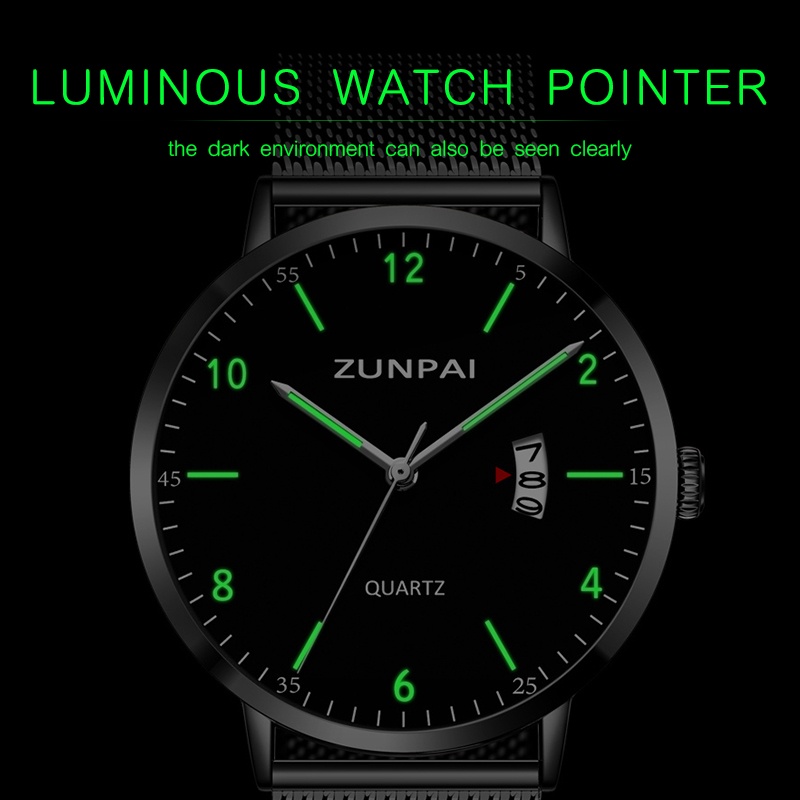 Đồng hồ quartz ZUNPAI dây đeo thép không gỉ / dây da chống thấm nước phong cách doanh nhân cho nam | BigBuy360 - bigbuy360.vn