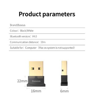 Baseus Mini USB Bluetooth BA04 CSR 5.0 Adapter cho máy tính / Laptop Windows (USB Bluetooth Receiver Adapter)