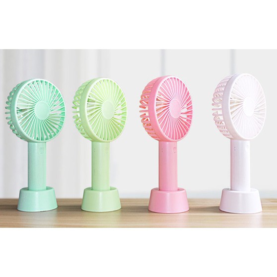 QUẠT SẠC MINI CẦM TAY (Kèm Chân đứng + Sạc + Pin) (Màu Ngẫu Nhiên) | BigBuy360 - bigbuy360.vn