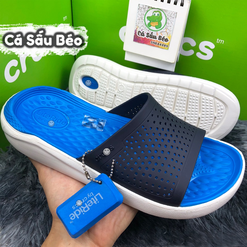 Dép Quai Ngang Cross Literide Nam Nữ Màu Xanh Navy siêu êm, full box, full tag. Freeship, hỗ trợ đổi trả.