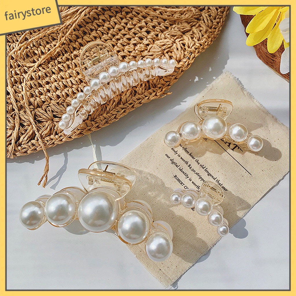 Kẹp tóc càng cua đính ngọc trai nhân tạo thời trang cho nữ