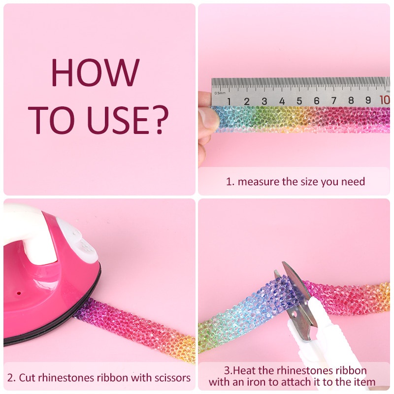 Cuộn Dây Ruy Băng Đính Đá 10 / 15mm Dùng Trang Trí