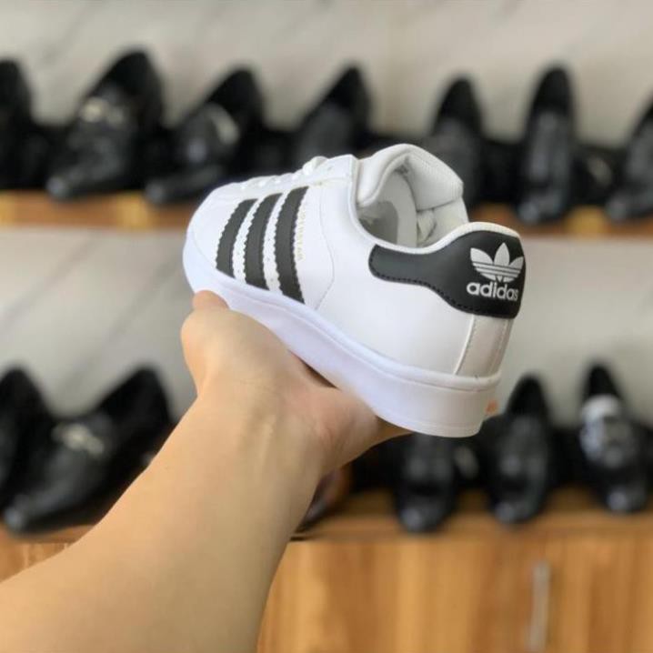 Giày thể thao mũi SÒ trắng 3 sọc superstar, giày sneaker nam nữ mới nhất