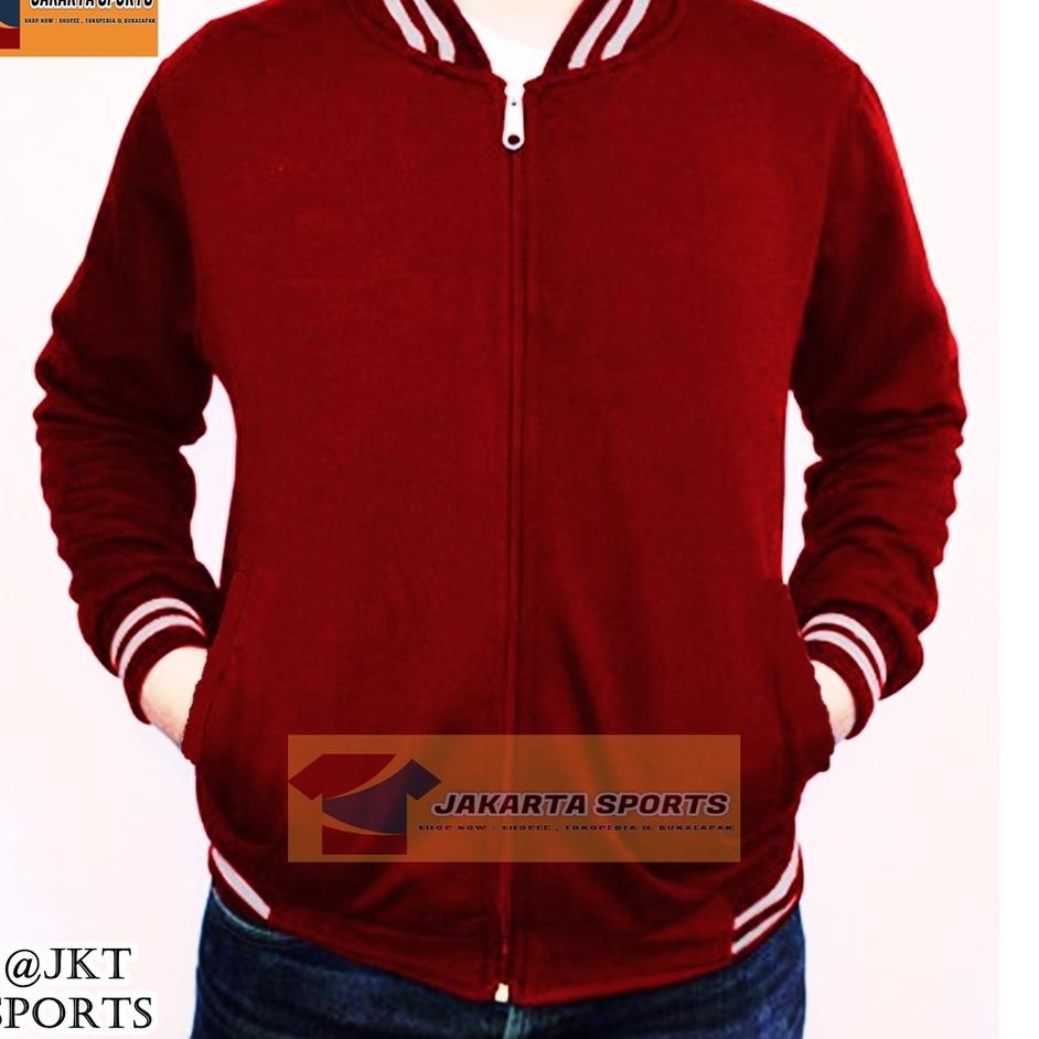 Đặc Biệt - Áo Khoác Bóng Chày Màu Đỏ Hạt Dẻ Đầy Đủ Màu Đỏ VARSITY DISTRO Dành Cho Nam Và Nữ