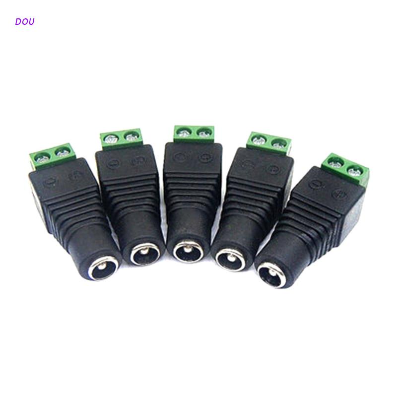Bộ 5 ổ cắm nối nguồn DC 2.1X5.5mm điện áp 12V cho dải đèn LED 3528 5050 5630