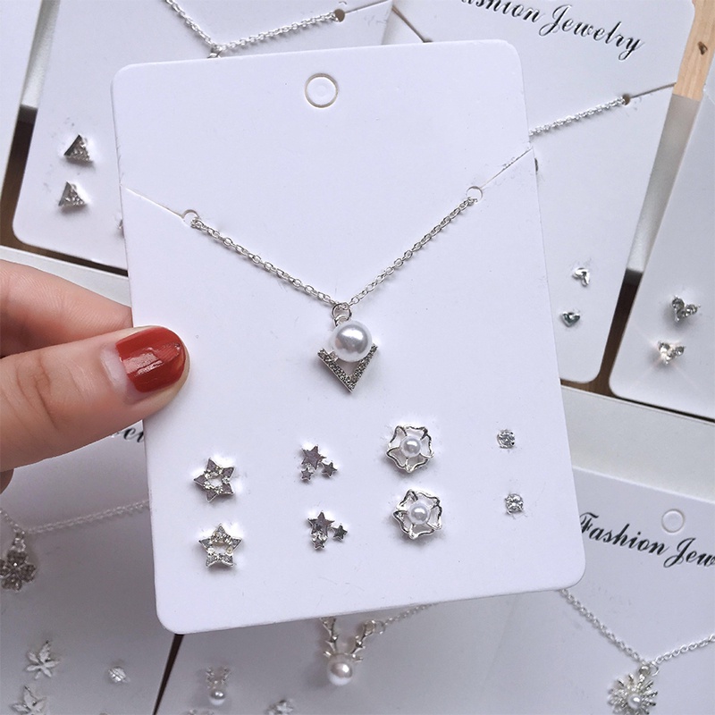 Bộ Vòng cổ + Bông Tai Hình Sừng Hươu Thời Trang Cho Nữ