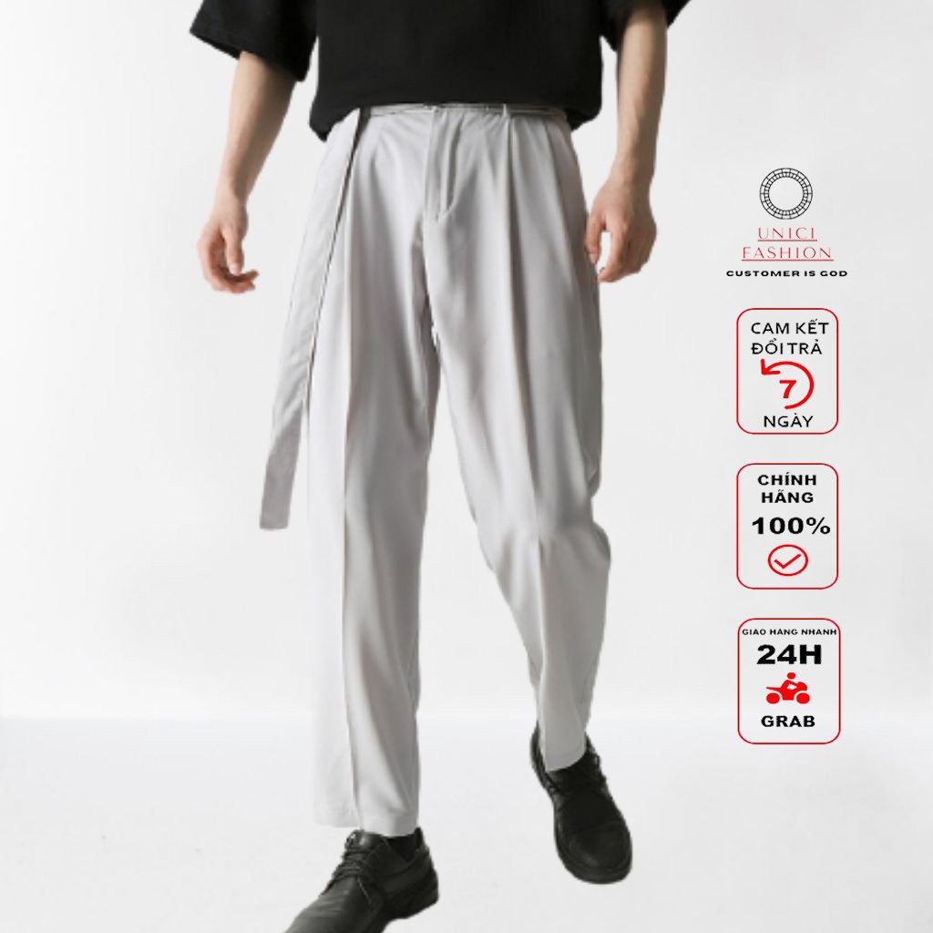 [HÀNG SIÊU PHẨM ] Quần tây ống rộng nam UNICI-Quần baggy nam đai vải  thoáng mát-Quần ống suông nam unisex siêu đẹp QT02