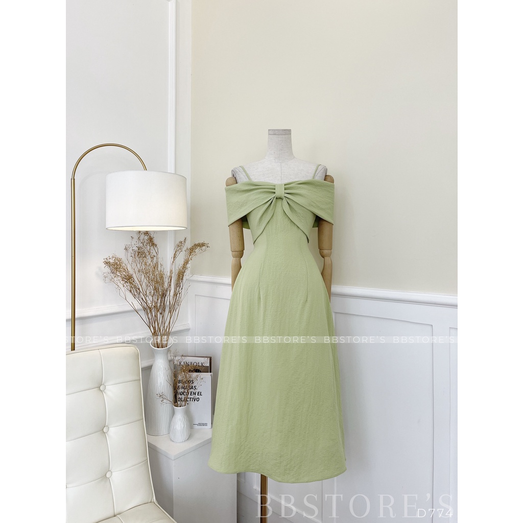 [BBSTORE'S] Đầm Trễ Vai Hai Dây Nơ Ngực - D774 | BigBuy360 - bigbuy360.vn