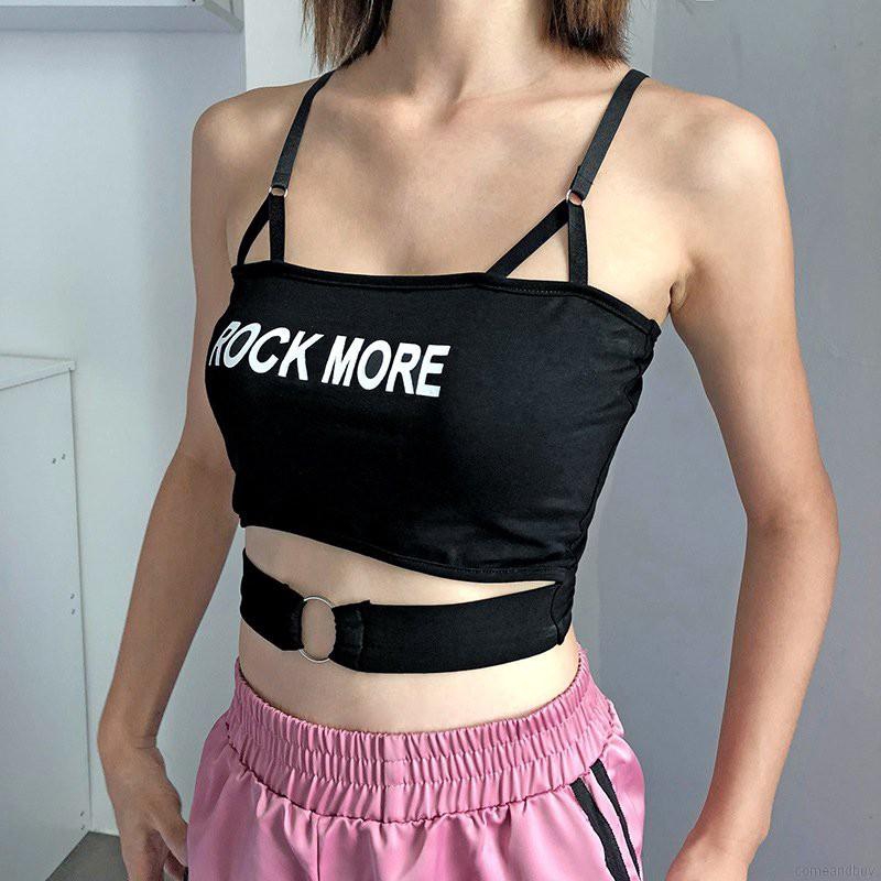 Áo Croptop Không Tay In Chữ Cá Tính Dành Cho Nữ | BigBuy360 - bigbuy360.vn