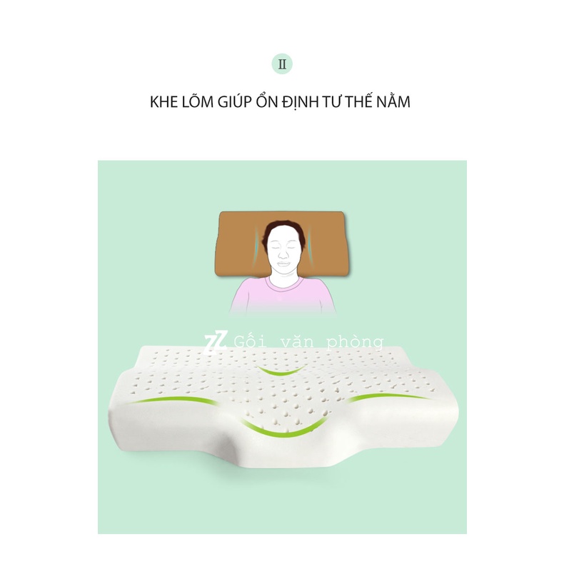 Gối cao su thiên nhiên 100% mủ Thái Lan người lớn LDH-04