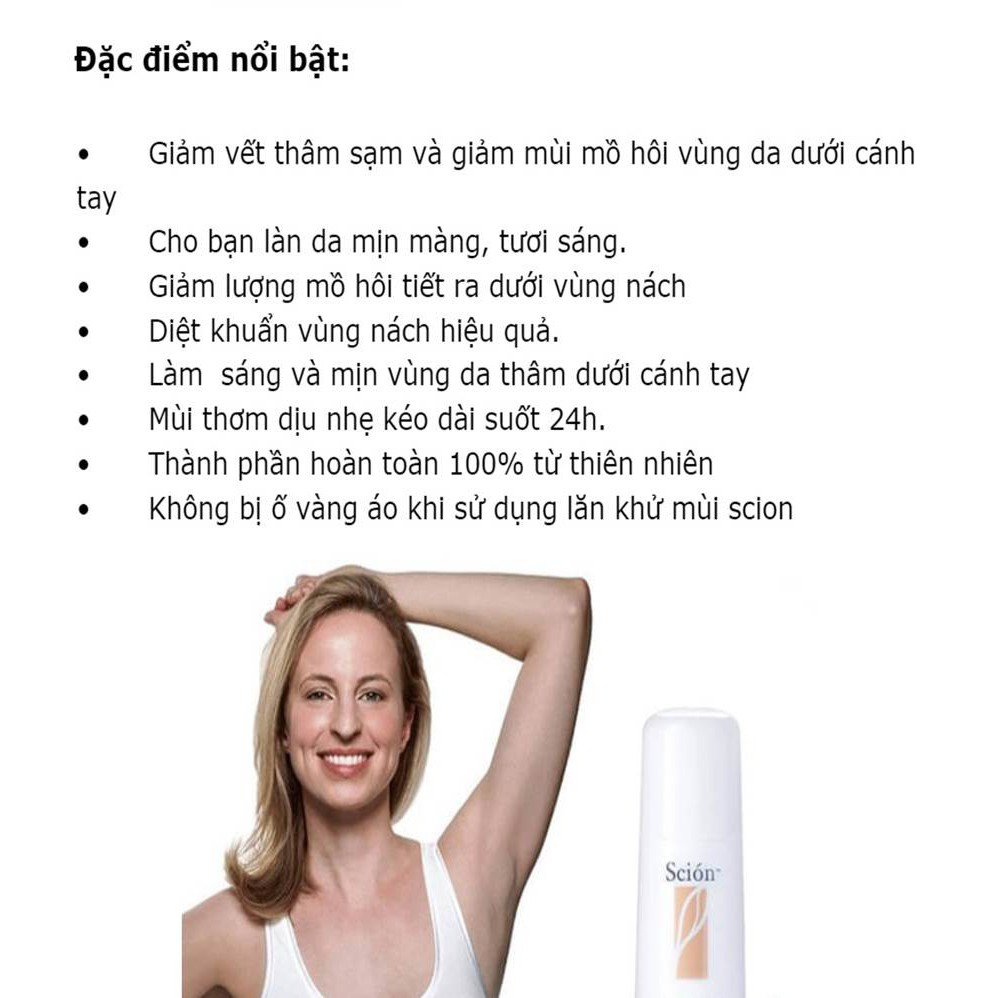 Lăn Khử Mùi Cơ Thể Scion Pure White Roll On LKM01