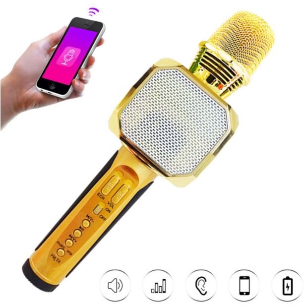 - Mic Hát Karaoke Bluetooth Không Dây SD10 - Kèm Loa- Âm vang - Ấm - Tặng 1 dây sạc nhanh 25K - mic hát karaok