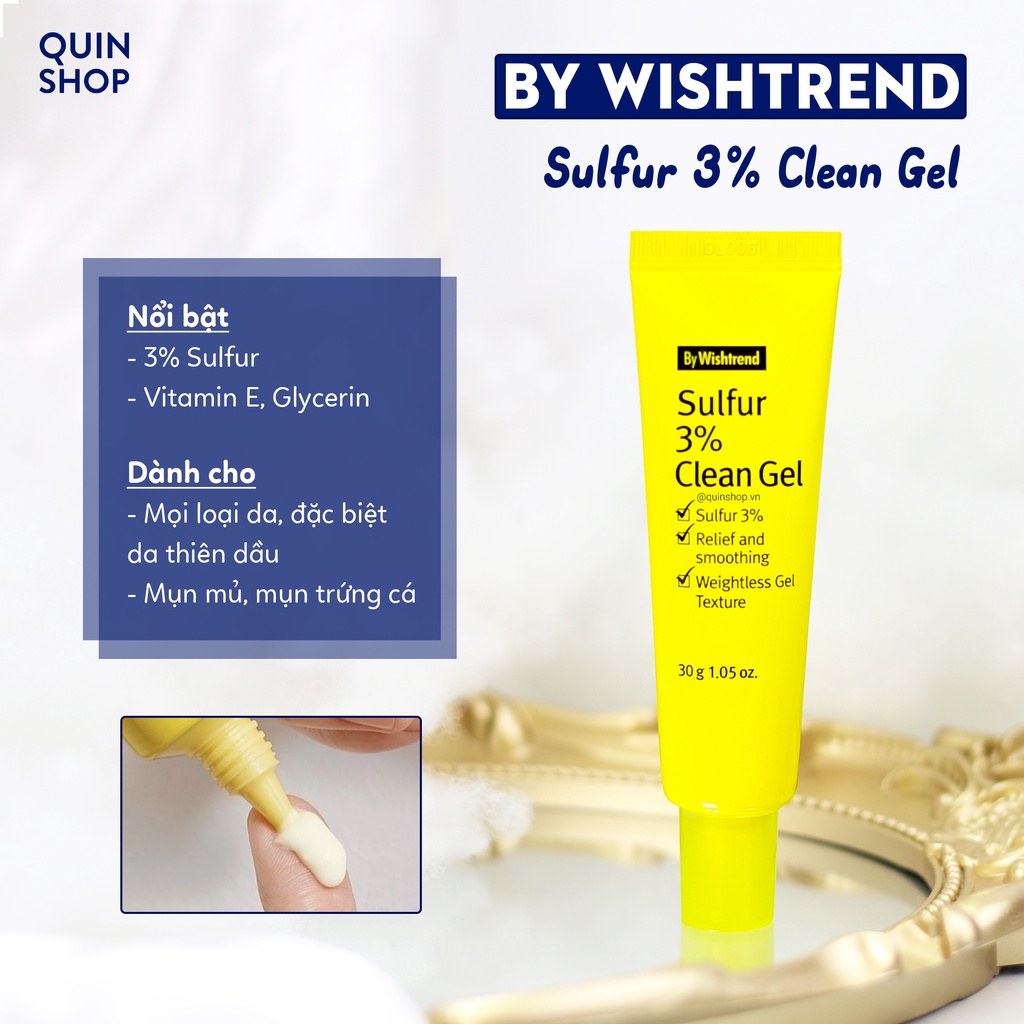 Gel Giảm Mụn Sưng By Wishtrend Sulfur 3% Clean Gel