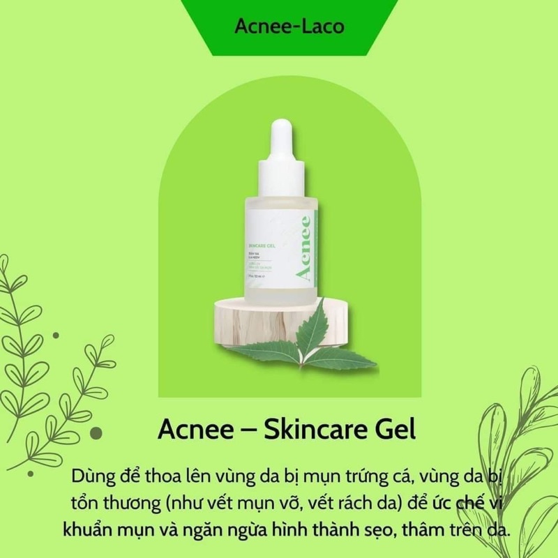 Acnee Skincare Gell LACO 30ml giúp giảm mụn mờ thâm hiệu quả